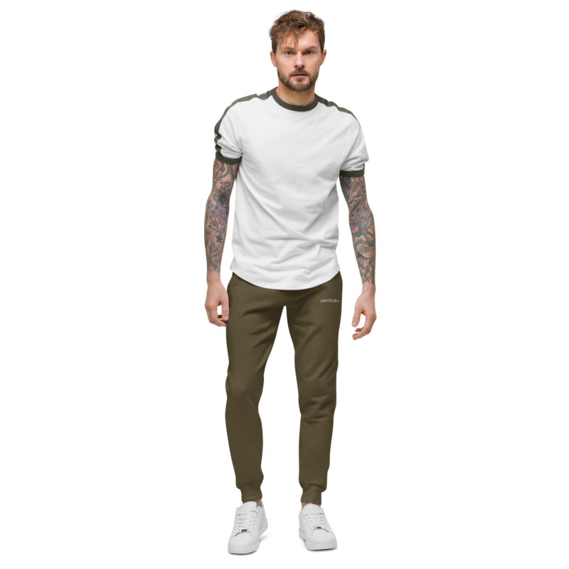 unisex-fleece-sweatpants-military-green-front-646af96ce2f6f