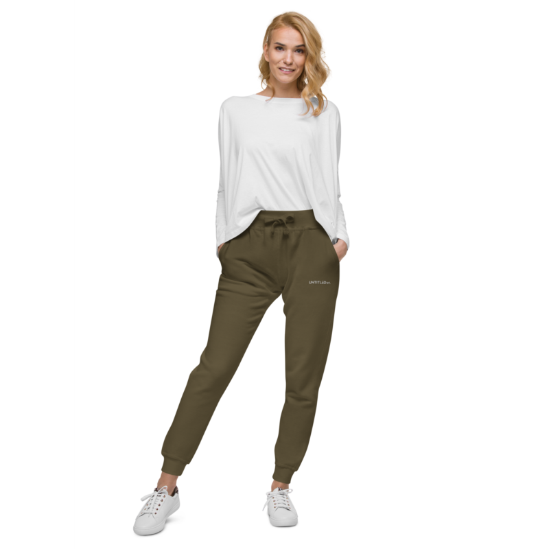 unisex-fleece-sweatpants-military-green-front-646af96d27777