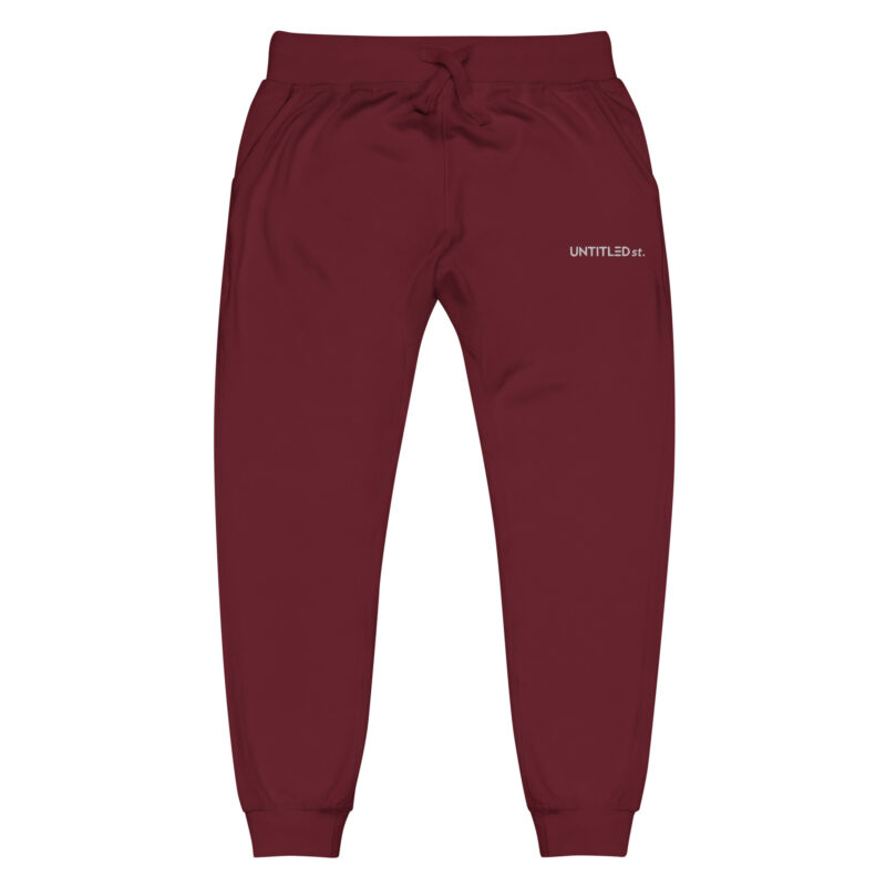unisex-fleece-sweatpants-maroon-front-6531a3dae1d7f.jpg